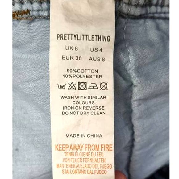 PrettyLittleThing Ripped Distressed Super Hi-Rise Shorts Size 4 - Picture 5 of 7